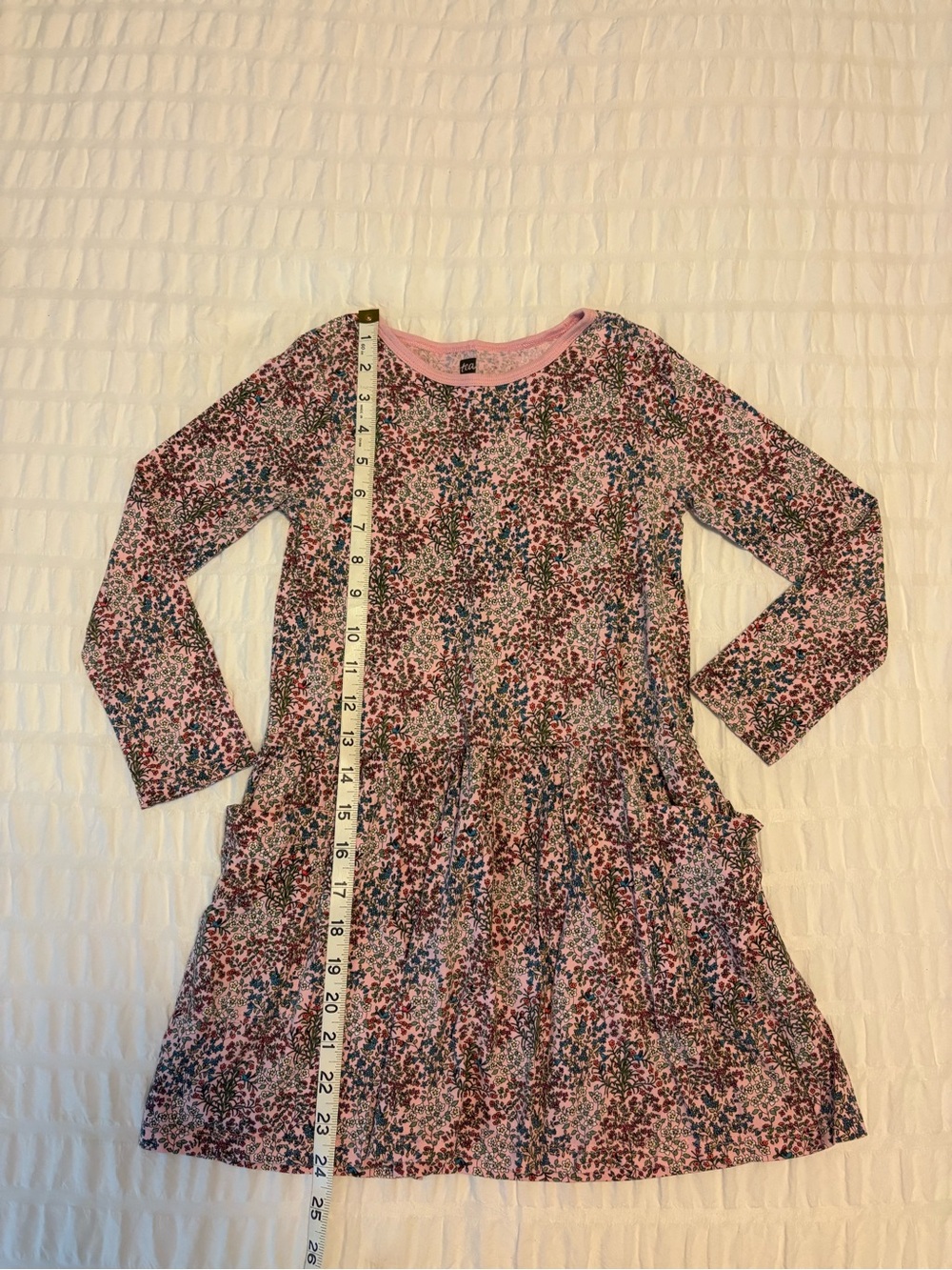 Tea Collection Pink and Blue Floral Long-Sleeve Dress